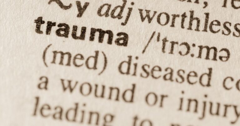 the listing of trauma in a dictionary page