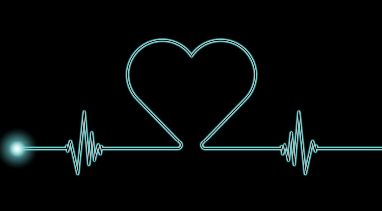 A picture of a heart made from a heart monitor